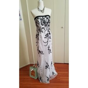 Black and white Prom long dress
